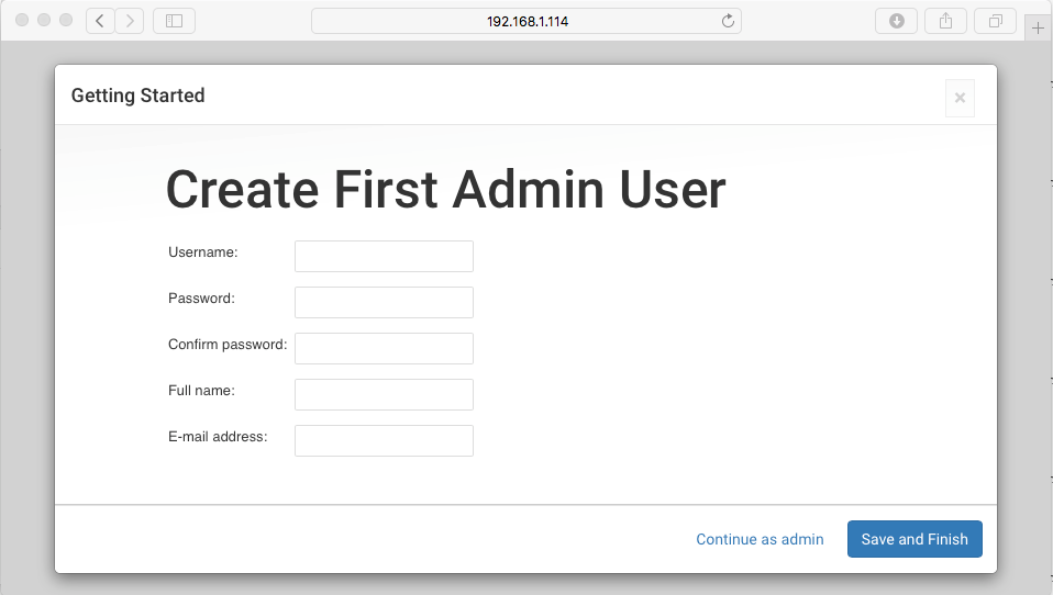 Create an Admin User